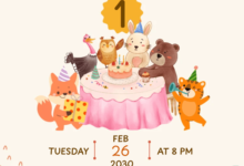 First Birthday Invitation Card