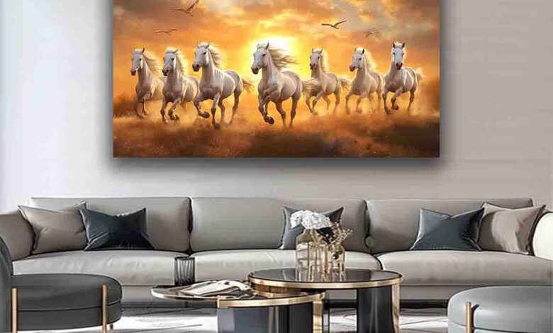 Lucky Seven Horses Painting